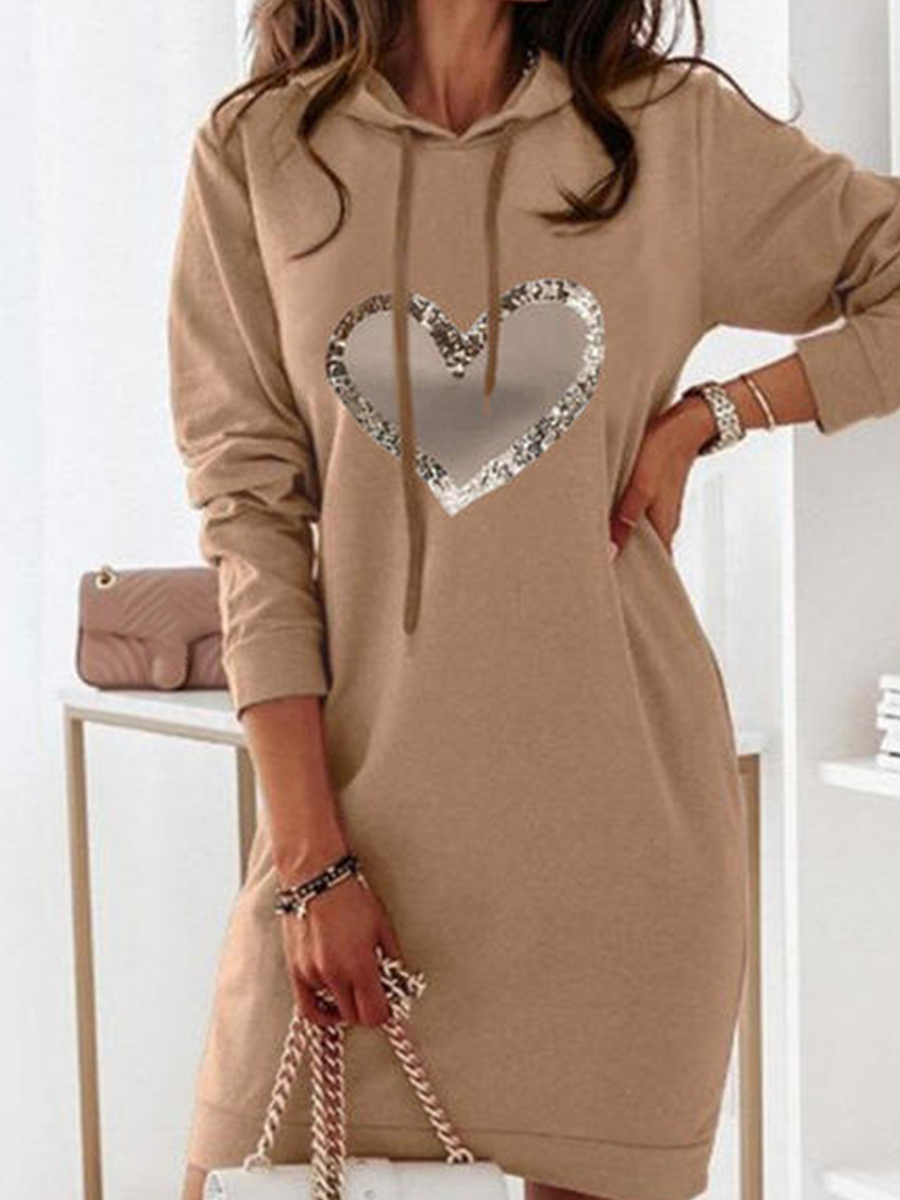 long sleeve hooded sweatshirt dress HF1210-02-01