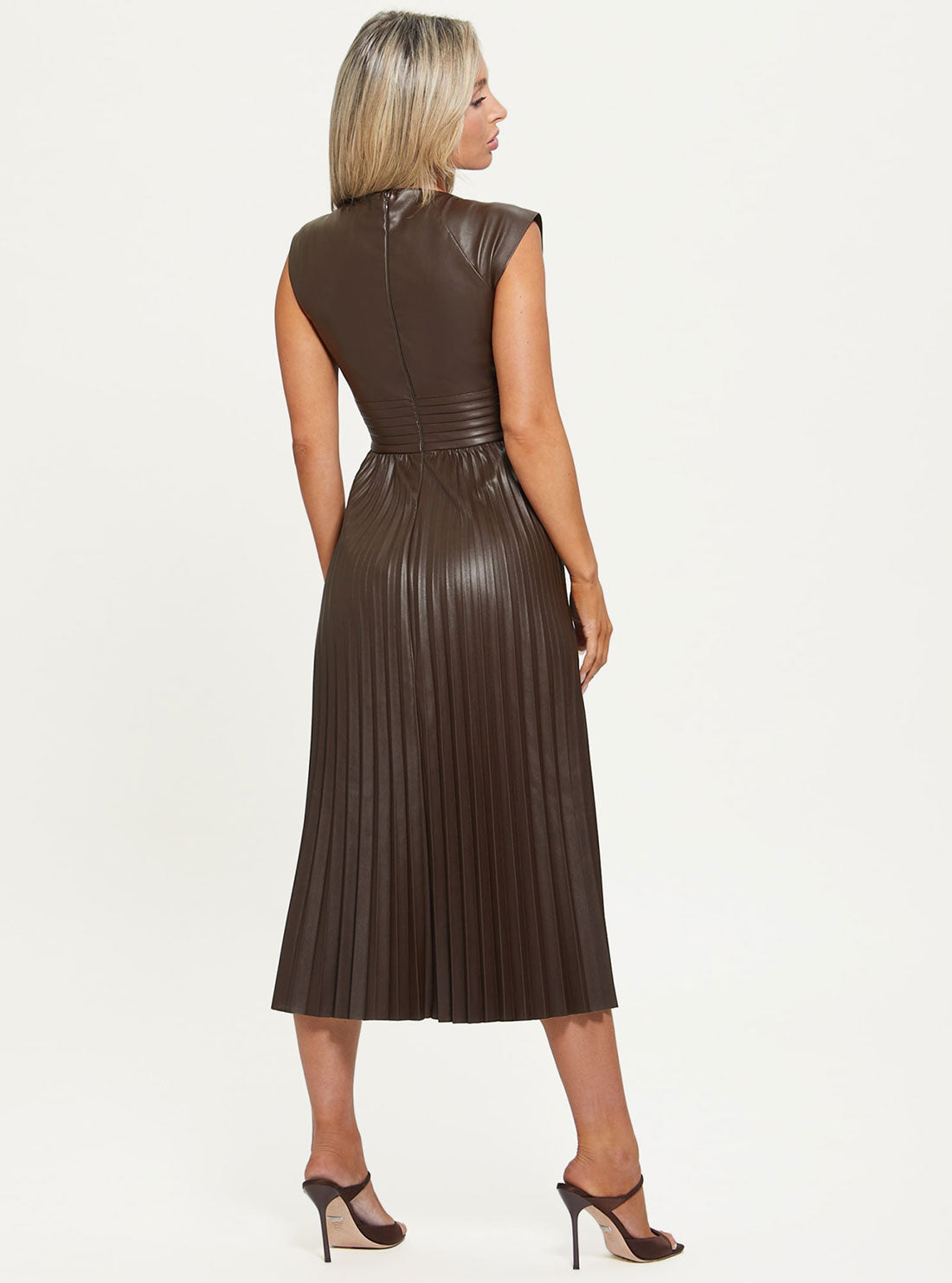 Java Teri Faux Leather Midi Dress