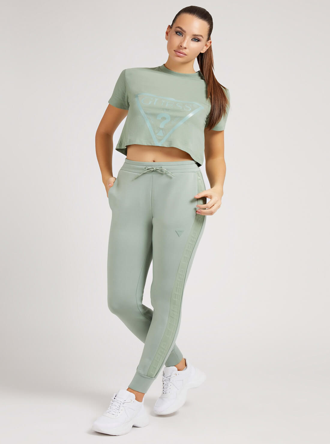 Eco Green Adele Logo Crop T-Shirt