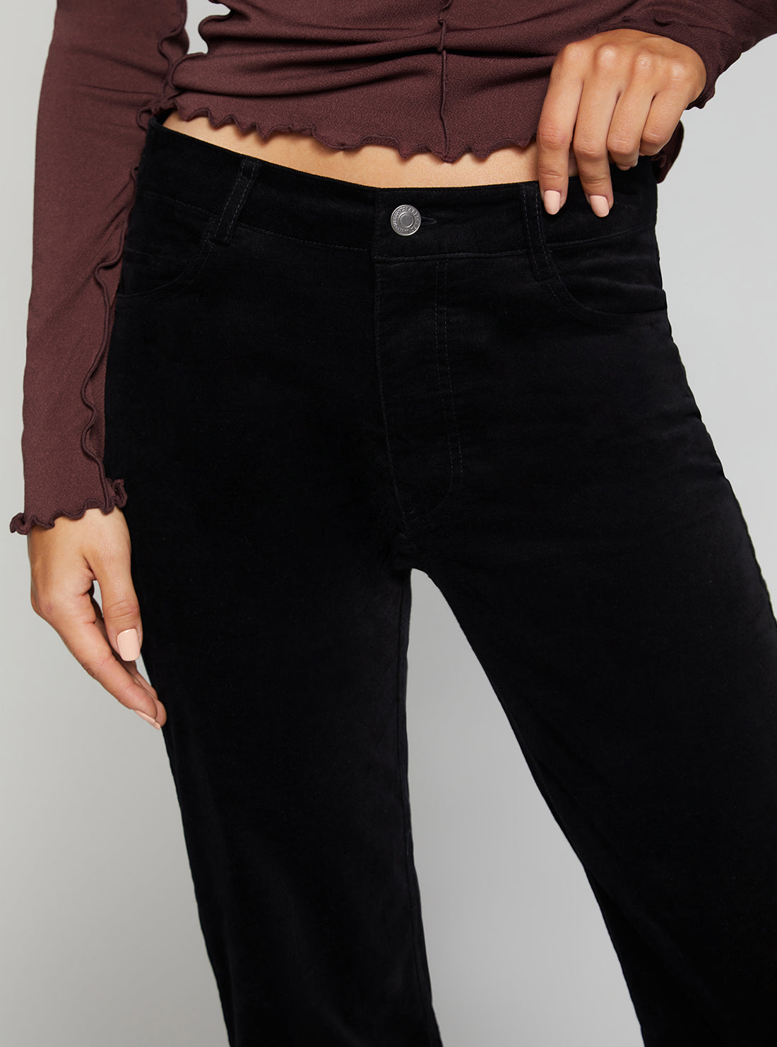 Mid-Rise Sexy Boot Denim Jeans In Jet Black Wash