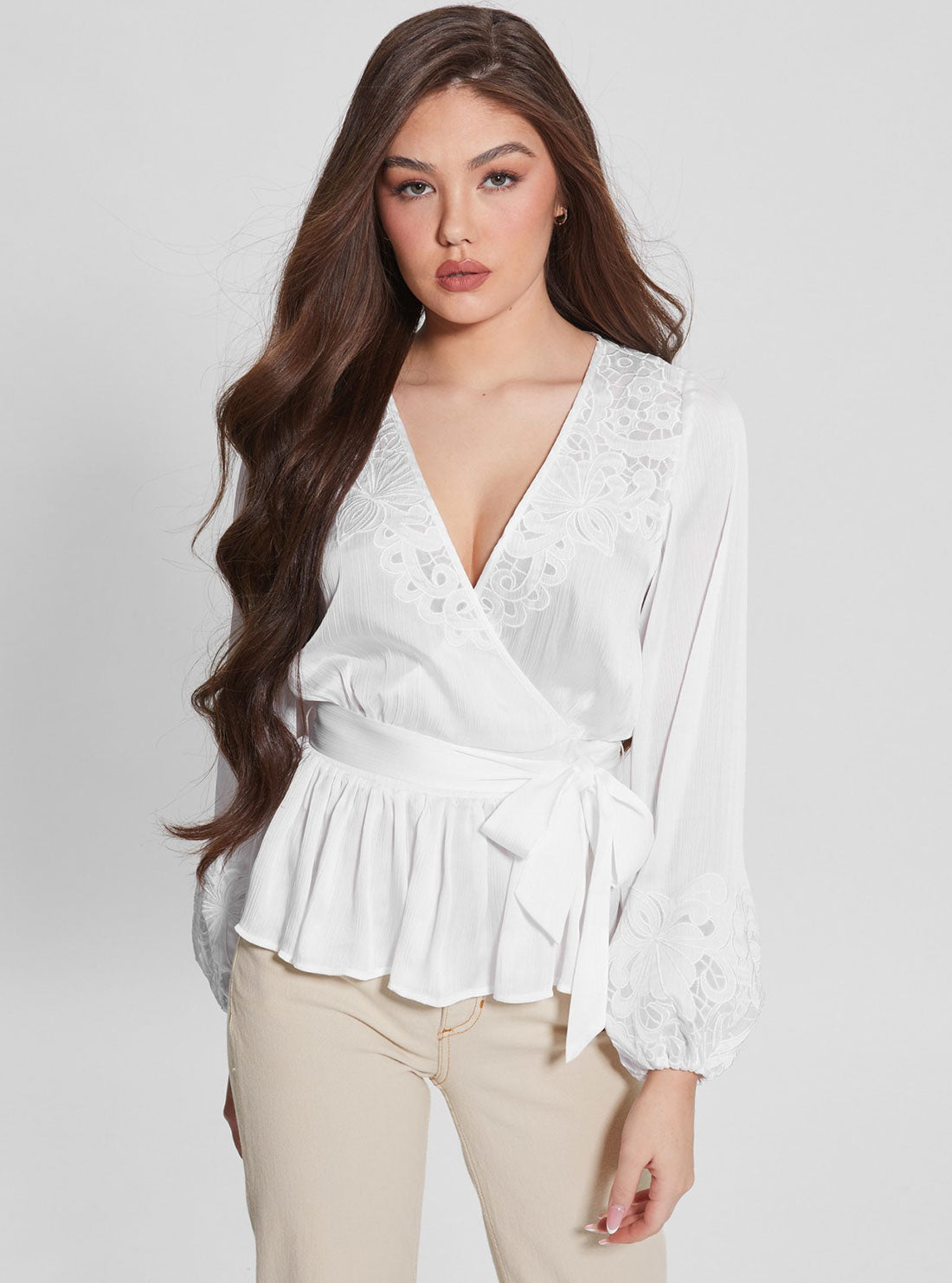 Eco White Adora Wrap Top