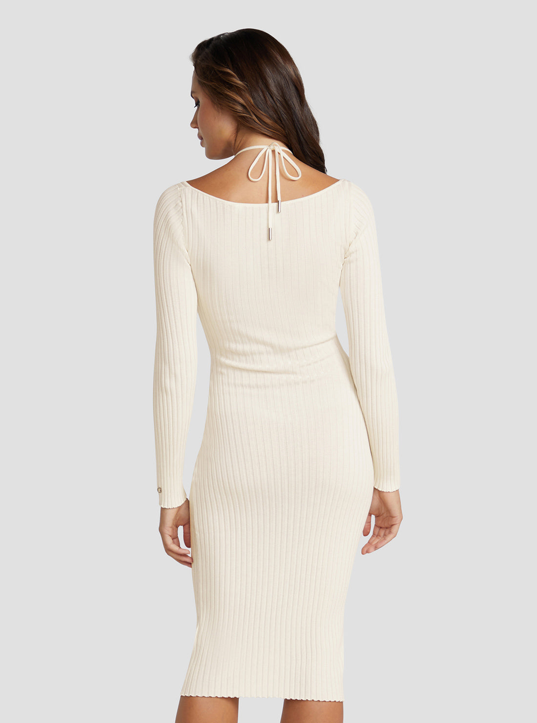 Eco Cream White Doris Midi Knit Dress